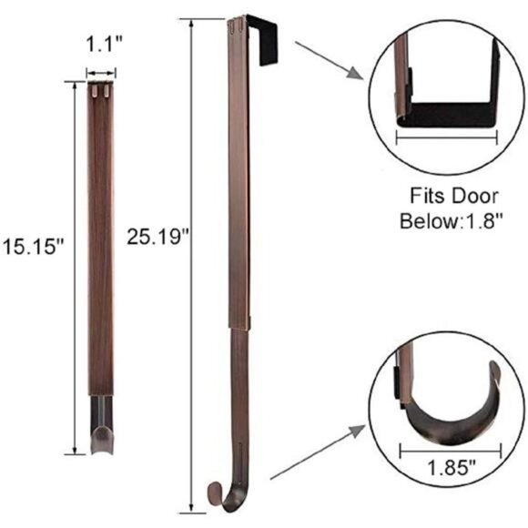 Adjustable 15 to 25 Inch Halloween Fall Wreath Hanger for Front Door Decor - Picture 2 of 7